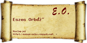 Eszes Orbó névjegykártya
